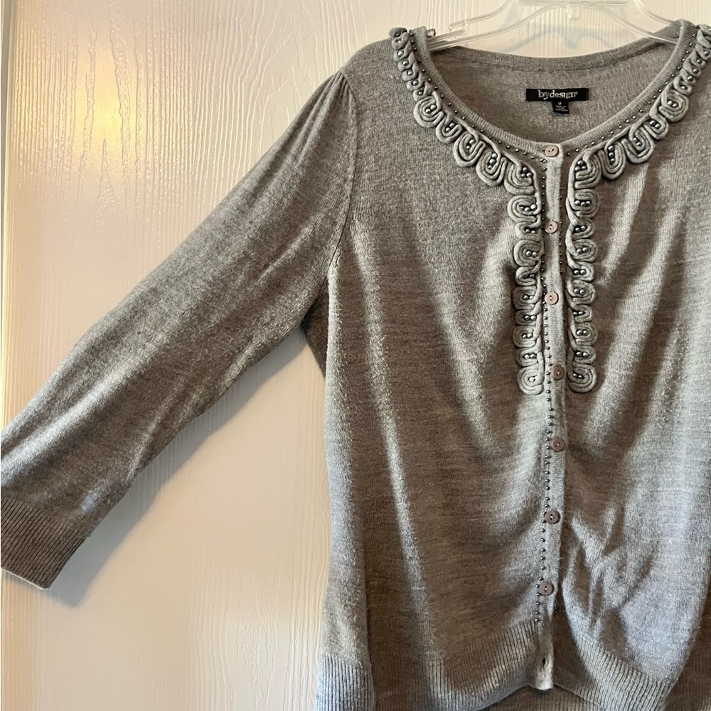 By Design Gray Button-Down Cardigan - Picture 3 of 8